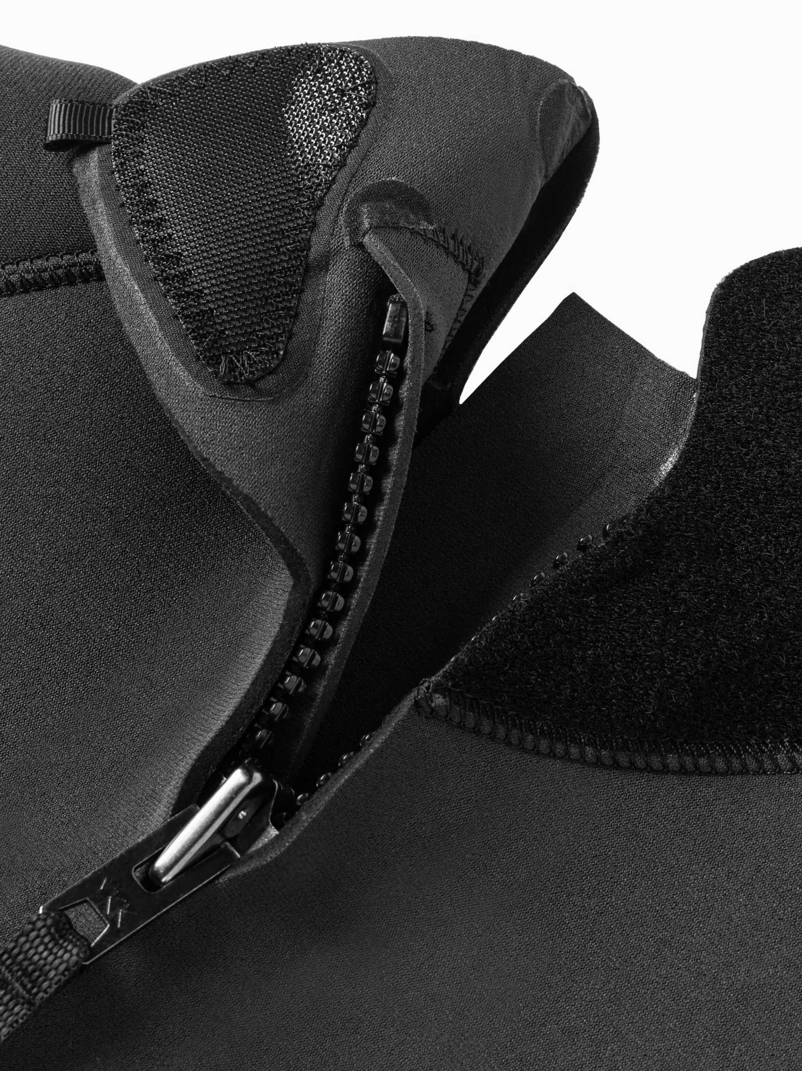 Close up of the neck seal on the womens 2.5mm one piece wetsuit