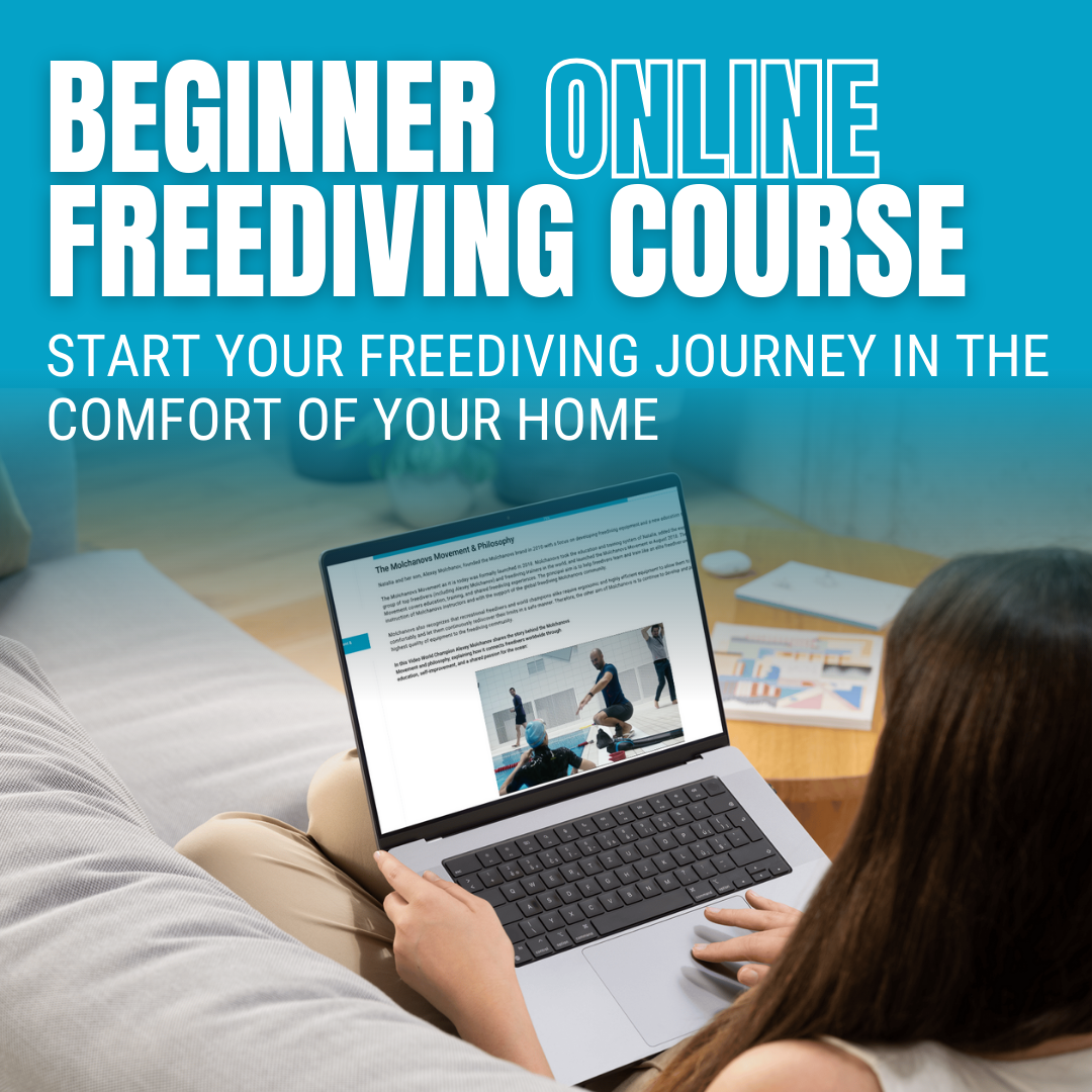 Beginner Online Freediving Course product tile: start your freediving journey from home